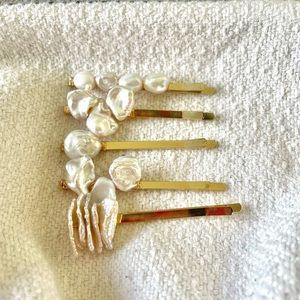 wedding or bridesmaid hair accessory - fresh water pearl hair pin set of 5